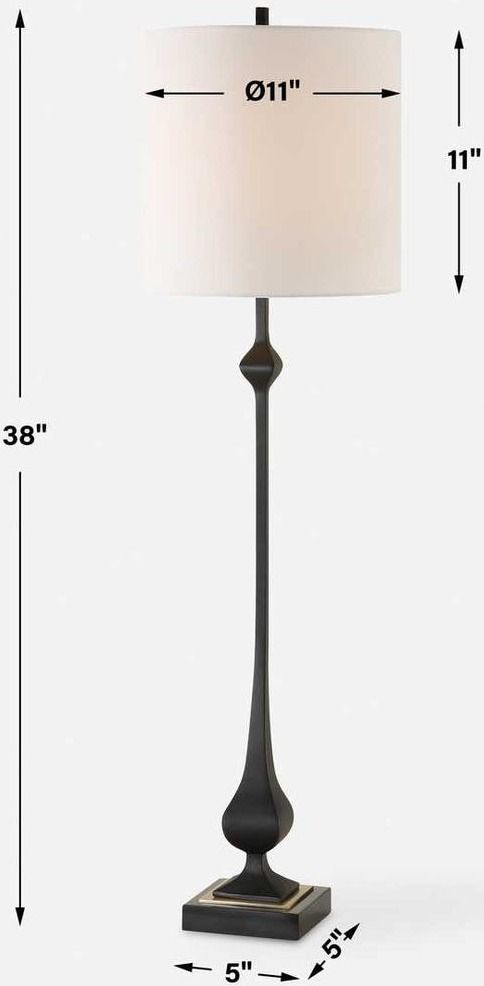 Uttermost® Hightower Satin Black Buffet Lamp-2
