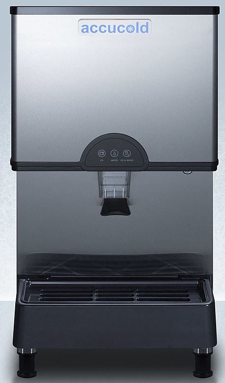 Accucold® 17" 285 lb. Stainless Steel Ice and Water Dispenser-1