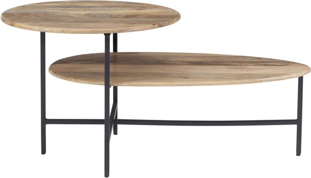 Powell® Cleo Gold 2-Tiered Coffee Table with Black Base-3