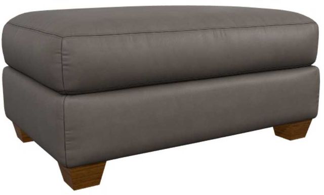 La-Z-Boy® Wilmette Greystone Leather Ottoman-0