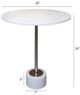 A & B Home Round White Marble Side Table with Chrome Support Center -4