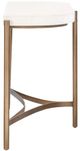 Modus Furniture Lyon White Semi-Circular Console Table with Brushed Bronze Base-2