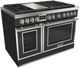 Fulgor Milano® Evoque 400 Series 48” Glossy Black Pro Style Dual Fuel Range with Chrome Trim-0