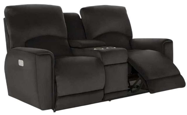 La-Z-Boy® Cassian Dark Chocolate Leather Power Reclining Loveseat with Console, Headrest, and Lumbar-3
