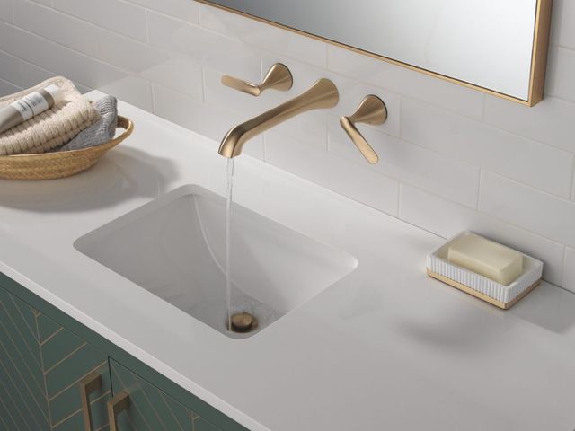Delta Bonacci™ Lumicoat® Champagne Bronze 2-Handle Wall Mount Bathroom Faucet-1