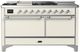Ilve® Majestic III 60" Antique White Pro Style Dual Fuel Natural Gas Range with Griddle and Chrome Trim-0