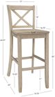 Linon Torino Gray Wash X-Back Bar Stool-1