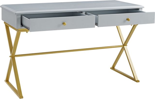 Linon Emma Gold/Gray Writing Desk-3