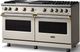 Viking® 5 Series 60" Pure White Pro Style Gas (LP) Range with Brushed Brass Trim-2