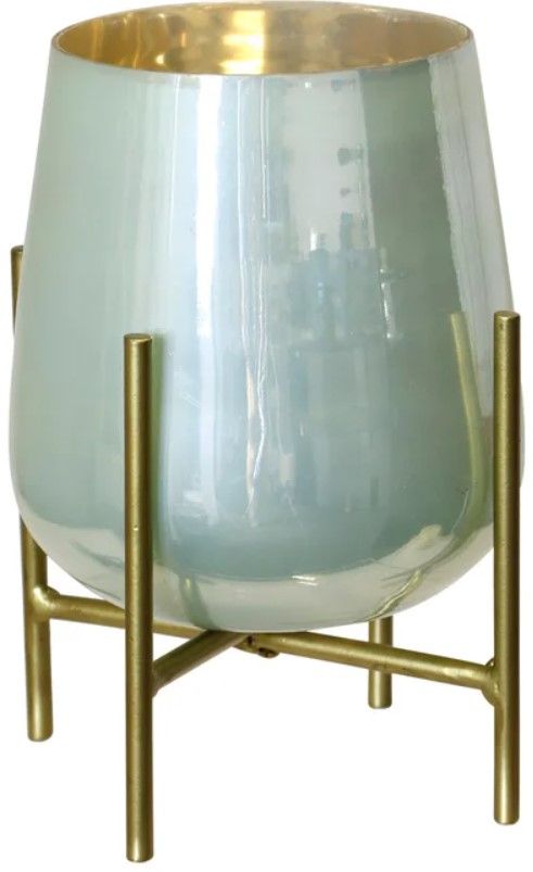StyleCraft Ird Milky Green/Gold Hurricane with Stand-0
