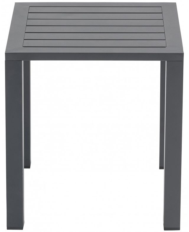 Meridian Furniture Maldives Grey Aluminum 18" Outdoor Patio End Table-1