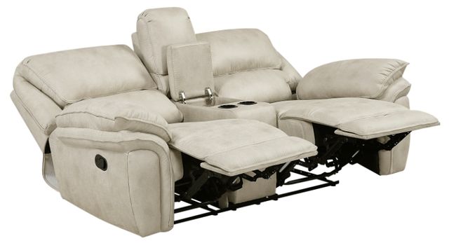 Homelegance® Proctor Sand Manual Double Reclining Loveseat with Center Console-4