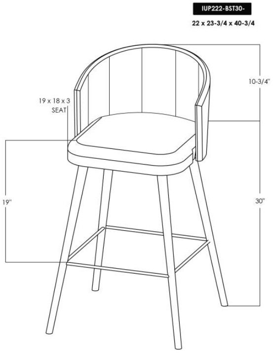 International Furniture Direct Tamesis Brown/Matte Black 30" Barstool-2