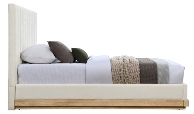 Meridian Furniture Emmet Cream/Natural Twin Upholstered Panel Bed-2