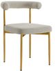 Armen Living Shannon 2-Piece Gold/Taupe Upholstered Dining Side Chair Set-1