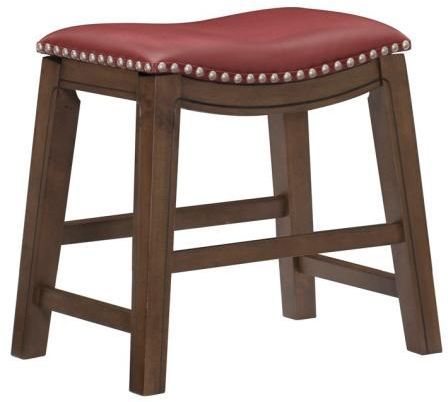 Mazin Furniture Red 18" Upholstered Stool-1