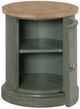 American Drew® Chastain Woodfield Brown Round Accent Table with Green Base-2