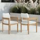New Classic® Home Furnishings Wesley 2-Piece White Acacia/Sundura Outdoor Patio Side Chair Set-1