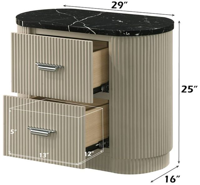 ACME Furniture Travonte Beige/Black Nightstand-2