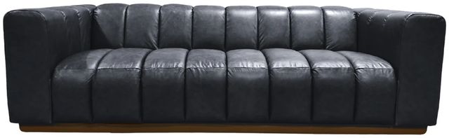 Harp & Finial® Antonio Black Anthracite Leather Sofa-0