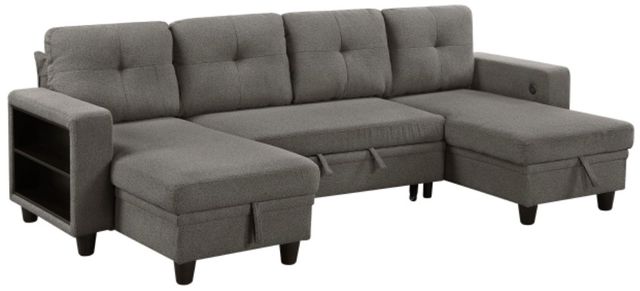 Homelegance® Robinson 4-Piece Gray U-Shape Sectional and Chaise-0