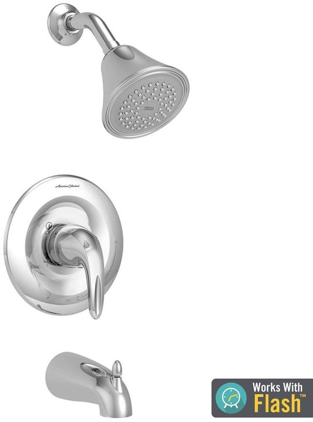 American Standard Reliant 3® Polished Chrome Tub and Shower Trim Kit with Showerhead, Double Ceramic Pressure Balance Cartridge with Lever Handle-0