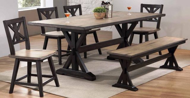 Urban Styles Furniture Orlando 6-Piece Cappuccino/Smoke Gray Dining Set-0
