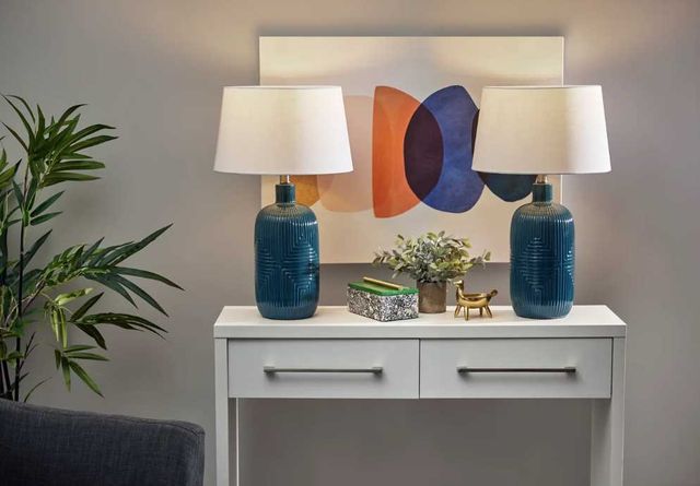Adesso® Maisie 2-Piece Turquoise Table Lamp Set-2