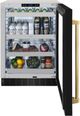 ZLINE Autograph Edition Touchstone 5.2 Cu. Ft. Stainless Steel Beverage Center with Black Stainless Steel Glass Door and Polished Gold Handle-2