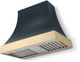 La Cornue CornuFé Cascade 36" Quintessential Teal Wall Mounted Range Hood with Polished Brass Trim-0
