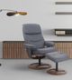 BenchMaster Furniture Avery Steel Blue Manual Recliner with Ottoman-2
