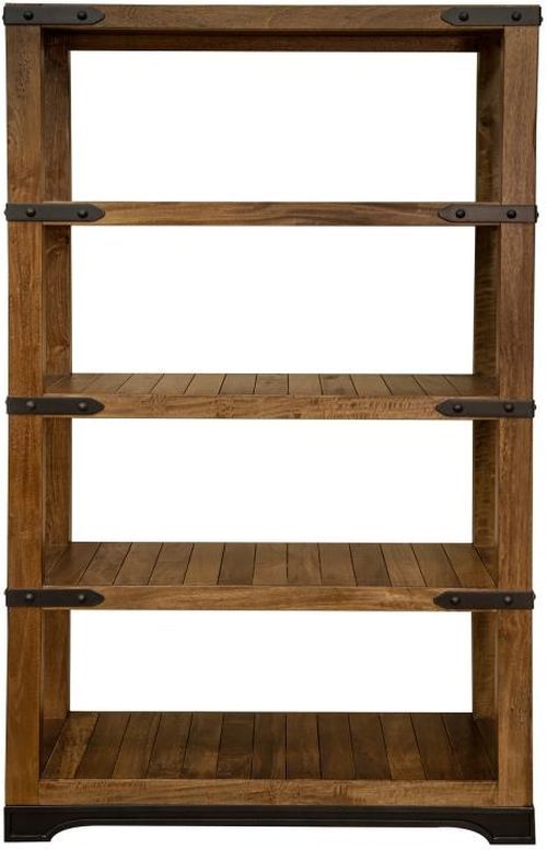 International Furniture Direct Parota Brown Bookcase-2