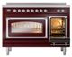 Ilve® Nostalgie II Noblesse 48'' Burgundy Pro Style Induction Range with Chrome Trim-4