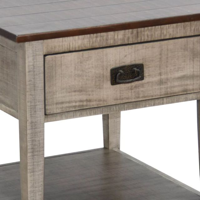 Sunny Designs™ Homestead Hills Tobacco Leaf End Table with Alpine Gray Base-3
