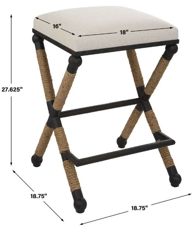 Uttermost® Firth Black/Natural/Oatmeal Counter Stool-2