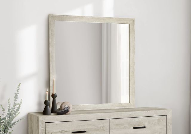 Monarch Specialties Inc. Bleached Oak Wall Mirror-1