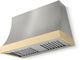 La Cornue Cornufé Marquee 44" Stainless Steel Wall Mounted Range Hood with Polished Brass Trim-0