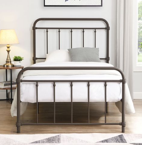 Milton Greens Stars Copper Twin Metal Farmhouse Classic Platform Bed-2