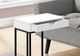 Monarch Specialties Inc. White 25"H Drawer C Table with Black Metal Base-1