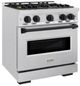 ZLINE Classic Autograph Edition 30" Stainless Steel Pro Style Gas and Matte Black Accents-2