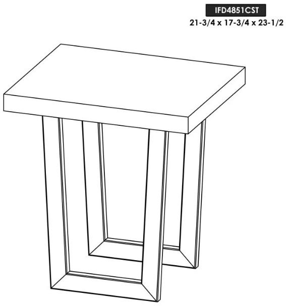 International Furniture Direct Raramuri Stained Dark Chairside Table with Black Base-2