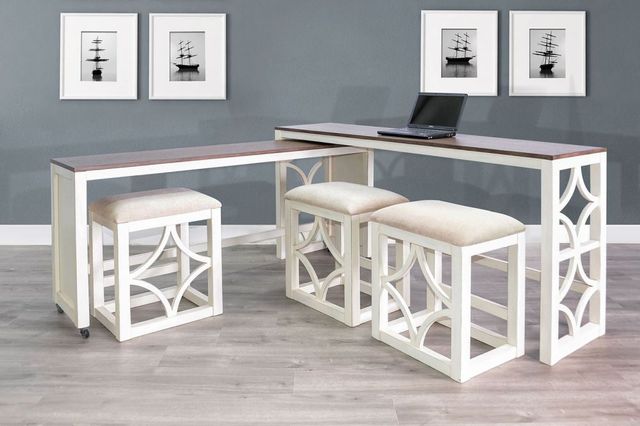 Sunny Designs™ 5-Piece Buckskin/Marble White Nesting Console Table Set-1
