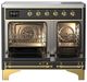 Ilve® Majestic III 40" Graphite Matte Pro Style Induction Range with Triple Glass Door and Brass Trim-1