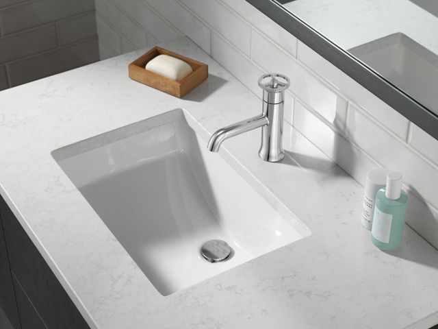 Delta Trinsic® Chrome 7" Single Handle Wheel Bathroom Faucet-2