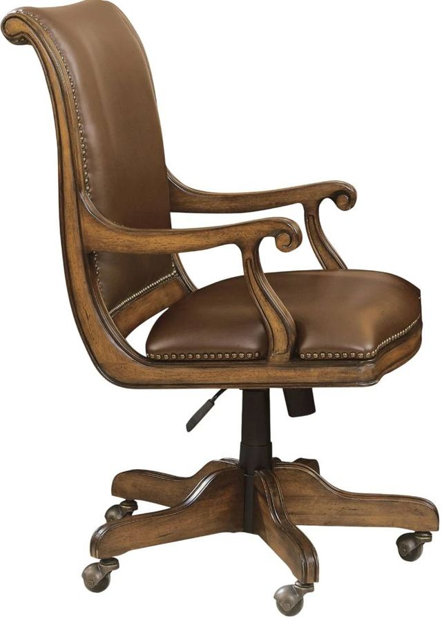 Hooker® Furniture Brookhaven Brown/Cherry Swivel Desk Chair-0