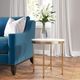 LR Home White Top Round Side Table with Gold Metal Base-4