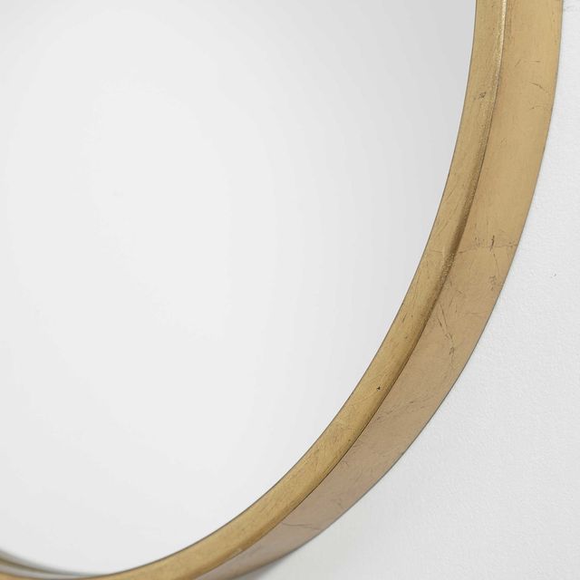 Uttermost® Varina Antiqued Gold Leaf Oval Mirror-3