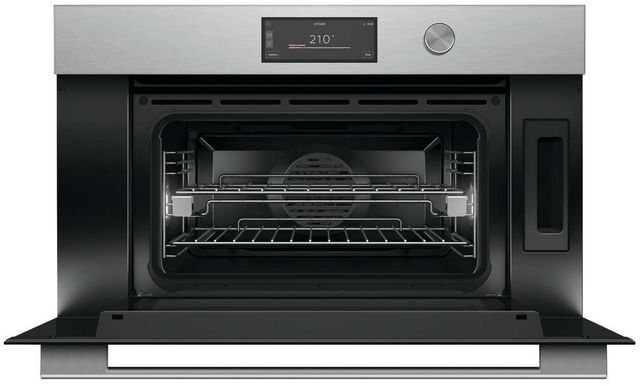 Fisher & Paykel Series 9 Contemporary 30" Brushed Silver Glass Compact Combination Steam Oven-1