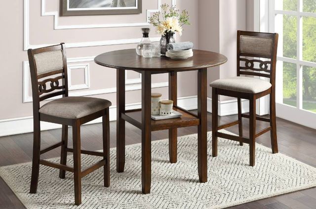 New Classic® Home Furnishings Gia 3-Piece Cherry/Light Brown Counter Dining Set-1