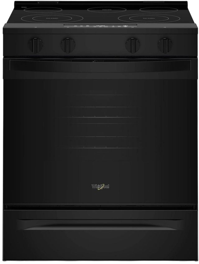 Whirlpool® 30'' Black Smart Slide-In Electric Range with No Preheat Mode and Slow Cook-0